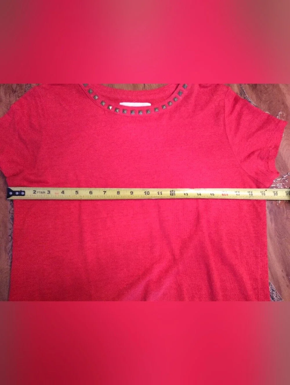 Women's Vintage Red With Studs Top By Michael Kors Sz M